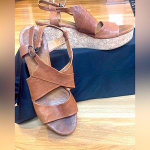 Coclico Tan Cork Platform Sandals